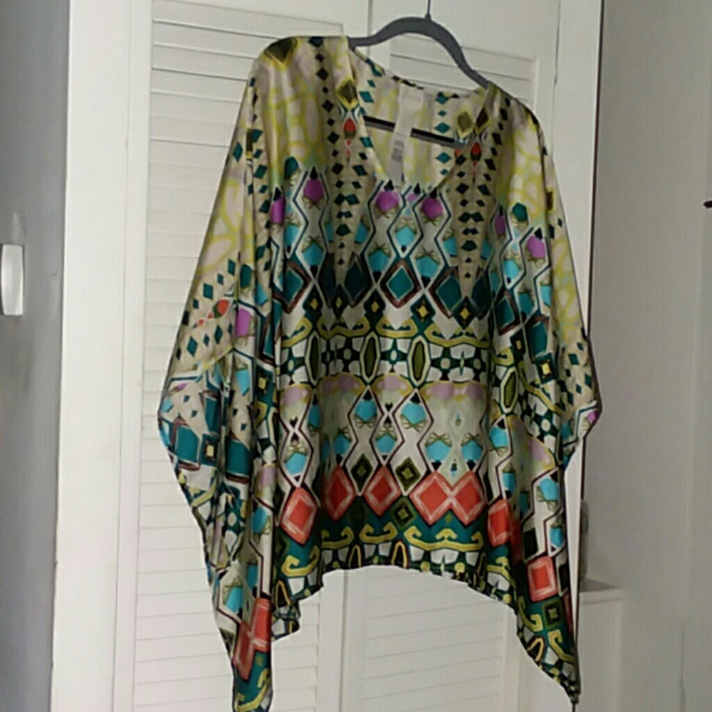 Chico's tropical kimono blouse